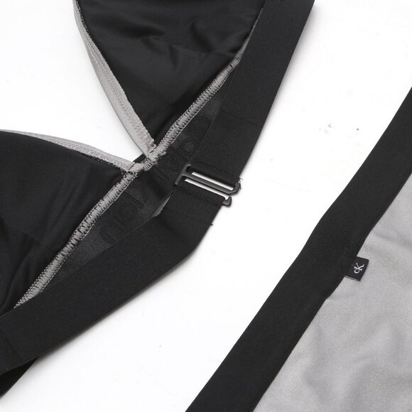 CALVIN KLEIN Swimsuit 2-Piece Logo Bikini Set Platinium Silver Triangle Halter L - Picture 5 of 13